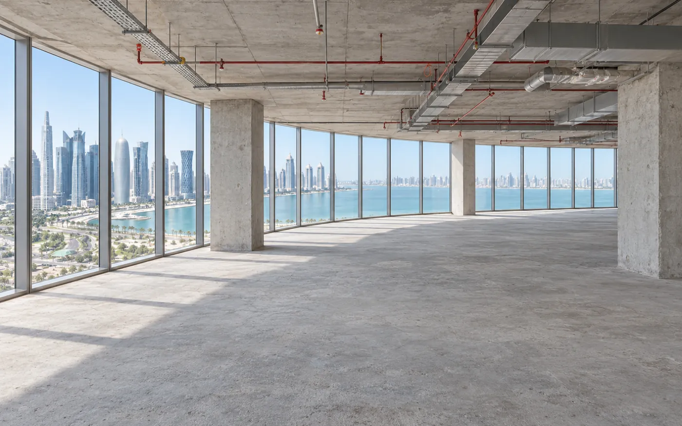 Illustrative empty shell before fit-out
