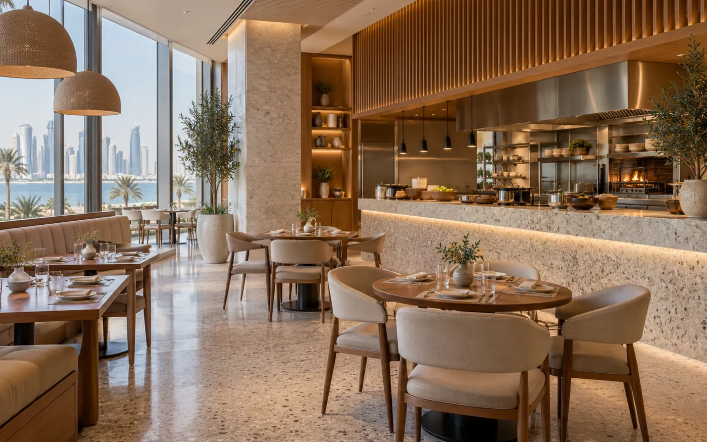 Illustrative restaurant and cafe space